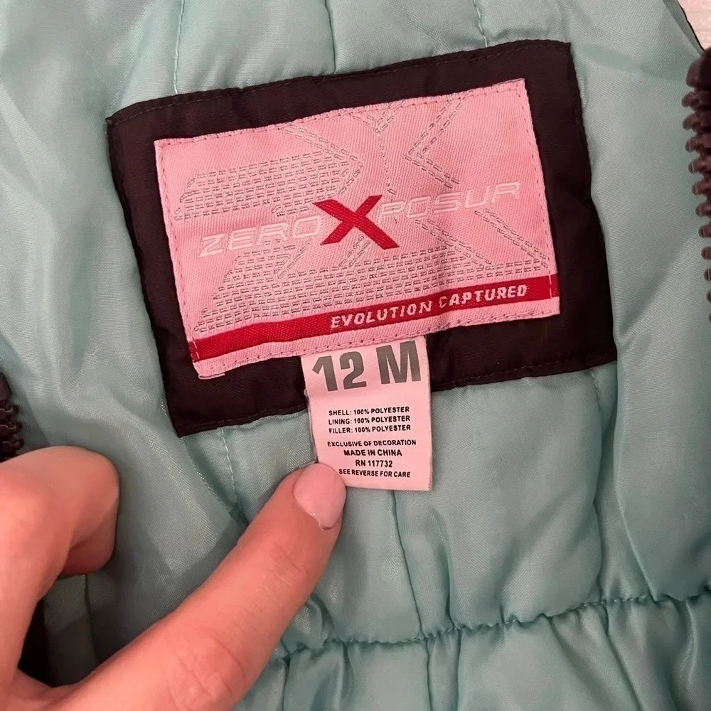 ZeroXPosur Snow Bib Black And Blue Cheetah Size 12 months - Picture 3 of 4